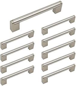 img 2 attached to 10 Pack 5 Inch Brushed Nickel Cabinet Pulls Modern Drawer Handles, Stainless Steel Hardware For Cabinets And Cupboards - 6-1/2 Inches Overall