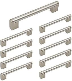 img 3 attached to 10 Pack 5 Inch Brushed Nickel Cabinet Pulls Modern Drawer Handles, Stainless Steel Hardware For Cabinets And Cupboards - 6-1/2 Inches Overall