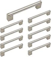 10 pack 5 inch brushed nickel cabinet pulls modern drawer handles, stainless steel hardware for cabinets and cupboards - 6-1/2 inches overall логотип