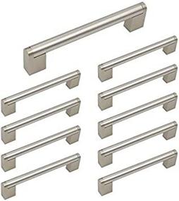 img 4 attached to 10 Pack 5 Inch Brushed Nickel Cabinet Pulls Modern Drawer Handles, Stainless Steel Hardware For Cabinets And Cupboards - 6-1/2 Inches Overall