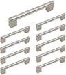 10 pack 5 inch brushed nickel cabinet pulls modern drawer handles, stainless steel hardware for cabinets and cupboards - 6-1/2 inches overall logo