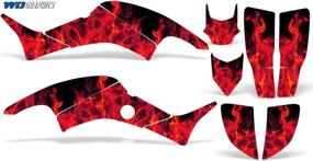 img 1 attached to 🔥 High-Quality Wholesale Decals ATV Graphics Kit Sticker Decal - Flames Red | Compatible with Honda TRX 400EX (1999-2007)