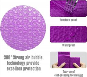 img 1 attached to 50-Pack Fuxury 4X8 Inch Bubble Mailers - водонепроницаемые, самозапечатывающиеся мягкие конверты для деловых пакетов, ювелирных изделий и косметических принадлежностей # 000 Purple