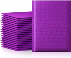 img 4 attached to 50-Pack Fuxury 4X8 Inch Bubble Mailers - водонепроницаемые, самозапечатывающиеся мягкие конверты для деловых пакетов, ювелирных изделий и косметических принадлежностей # 000 Purple