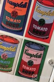 img 5 attached to Пазл Galison Andy Warhol Soup Can Puzzle, красно-фиолетовый, 300 штук 12 дюймов X 20 дюймов — головоломка, основанная на картине Энди Уорхола для томатного супа — упакована в жестяную канистру — отличный подарок, синий (9780735353886)