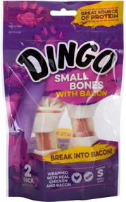 img 4 attached to 2 Pack Dingo Mini Bones With Bacon Snack For Small Dogs