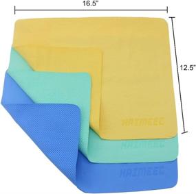 img 3 attached to 🚗 HAIMEEC Chamois Cloth 17 x 13 inches for Super Absorbent Car Drying Towel - Fast Drying, 1 Yellow Tube Pack