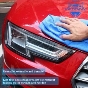 img 1 attached to 🚗 HAIMEEC Chamois Cloth 17 x 13 inches for Super Absorbent Car Drying Towel - Fast Drying, 1 Yellow Tube Pack