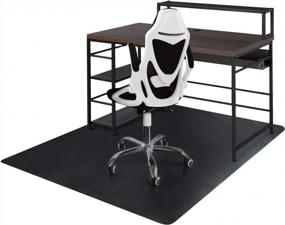 img 4 attached to Protect Your Hardwood Floors With Non-Toxic 63" X 51" Office Chair Mat - Updated Version (Black)