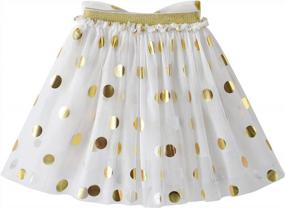 img 3 attached to Dazzling DXTON Rainbow Flower Tulle Skirt - Perfect For Your Little Princess