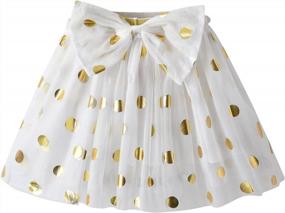 img 4 attached to Dazzling DXTON Rainbow Flower Tulle Skirt - Perfect For Your Little Princess