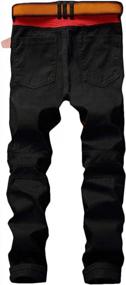 img 3 attached to Enrica Men'S Moto Biker Jeans With Ripped And Slim Straight Fit