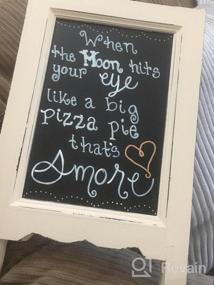 img 5 attached to MyGift Small Wood A-Frame Double-Sided Chalkboard Sign, Whitewashed Table Top Rustic Message Board