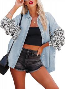 img 4 attached to Stay Stylish With AlvaQ'S Vintage Long Sleeve Jean Outwear Jacket For Women