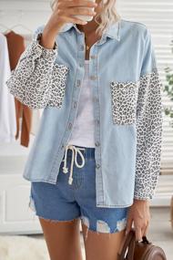img 1 attached to Stay Stylish With AlvaQ'S Vintage Long Sleeve Jean Outwear Jacket For Women