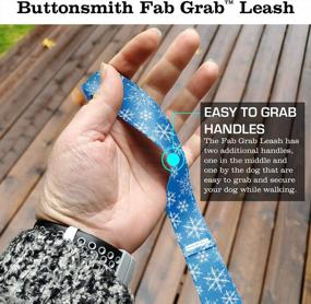 img 2 attached to Snowflake Fab Grab Leash With 3 Handles And Heavy Duty Quick Clasp - Made In USA By Buttonsmith