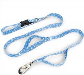 img 4 attached to Snowflake Fab Grab Leash With 3 Handles And Heavy Duty Quick Clasp - Made In USA By Buttonsmith