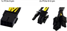 img 2 attached to AYA 11 18AWG PCI-E 8Pin To Dual 6+2 Splitter Cable W/Black Sleeves