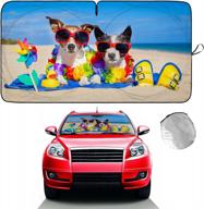 homeya dogs &amp; flower car солнцезащитный козырек на лобовое стекло - складной автомобильный солнцезащитный козырек с отражателем ультрафиолетовых лучей для охлаждения автомобиля и защиты детей, младенцев и домашних животных (59 x 33,5 дюймов) логотип