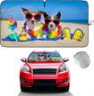 homeya dogs & flower car front windshield sunshade - foldable auto sun visor protector with uv ray reflector to keep vehicle cool and protect kids, babies, and pets (59 x 33.5 inch) logo