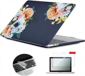 img 4 attached to Stylish And Durable MacBook Pro 13 Inch Case With Keyboard Cover, Screen Protector And Penoy Flower Design By Se7Enline