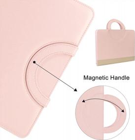 img 1 attached to GraduatePro Portfolio Binder Leather Zippered Padfolio Folder Business Case Organizer Bag For Pad Notebook Resume With Clipboard For Women, Pink
