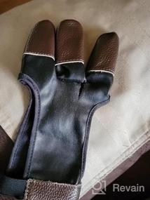 img 5 attached to KESHES Archery Glove Finger Tab: Leather Gloves For Recurve & Compound Bow, Three Finger Guard For Men Women & Youth