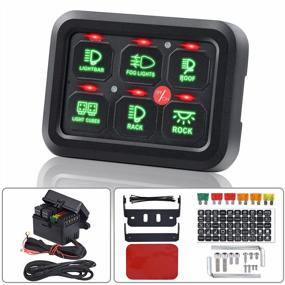 img 3 attached to 6 Gang Switch Panel, Universal Circuit Control Relay System Box For Truck Car Offroad UTV Boat Jeep LED Switch Pod Touch Switch Box With Automatic Dimmable, Green Backlit