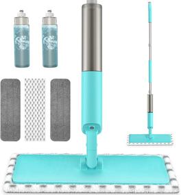 img 4 attached to 🧹 Microfiber Spray Mop for Efficient Floor Cleaning - ENSPOWAY Dry Wet Floor Mop with 3 Reusable Pads and 2 Refillable Spray Bottles - Dust Cleaning Mop with Sprayer for Kitchen, Hardwood, Laminate, Vinyl, Ceramic