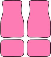 pink car carpet floor mats: all-weather protection for most vehicles - easy to wash & fit, 4-piece set in solid color logo