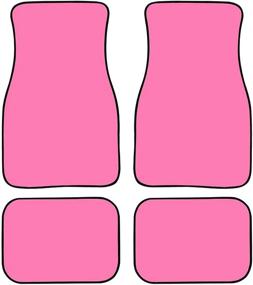 img 4 attached to Pink Car Carpet Floor Mats: All-Weather Protection for Most Vehicles - Easy to Wash & Fit, 4-Piece Set in Solid Color