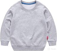 comfy and stylish: ptpuke solid cotton thin sweatshirt for toddler boys and girls - long sleeve top t-shirts logo