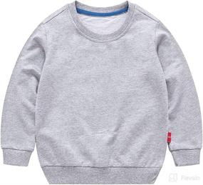 img 3 attached to Comfy and Stylish: PTPuke Solid Cotton Thin Sweatshirt for Toddler Boys and Girls - Long Sleeve Top T-Shirts