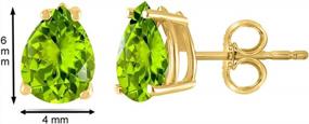 img 2 attached to Peridot Pear Shape Earrings For Women: 0.9 Carat Gemstone In 14K Yellow Gold 4-Prong Setting From MauliJewels' Wedding Jewelry Collection