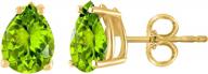 peridot pear shape earrings for women: 0.9 carat gemstone in 14k yellow gold 4-prong setting from maulijewels' wedding jewelry collection logo