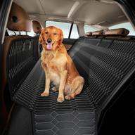 waterproof dog car seat cover with mesh window for trucks, suvs, and cars - non-slip backseat protector to safeguard upholstery from mud and fur, includes dog seat belt - magnelex логотип