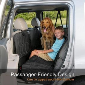 img 3 attached to Waterproof Dog Car Seat Cover With Mesh Window For Trucks, SUVs, And Cars - Non-Slip Backseat Protector To Safeguard Upholstery From Mud And Fur, Includes Dog Seat Belt - Magnelex