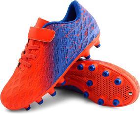 img 1 attached to Girls' Brooman Athletic Football Shoes in Black and Blue for Optimum Athletics