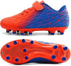 img 2 attached to Girls' Brooman Athletic Football Shoes in Black and Blue for Optimum Athletics