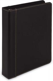 img 4 attached to Black Leather Junior Size 3 Ring Binder With Contrast Stitching - Holds 8.5 X 5.5" Paper, Perfect For Organizing And Portfolio Management By Samsill