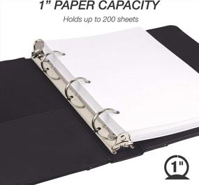 img 3 attached to Black Leather Junior Size 3 Ring Binder With Contrast Stitching - Holds 8.5 X 5.5" Paper, Perfect For Organizing And Portfolio Management By Samsill