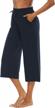 women's summer capris: oyanus loose comfy drawstring wide leg pants w/ pockets logo