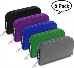 img 4 attached to Organize Your Memory Cards With HONSKY 5 Set Carrying Cases - Black, Purple, Blue, Grey, Green
