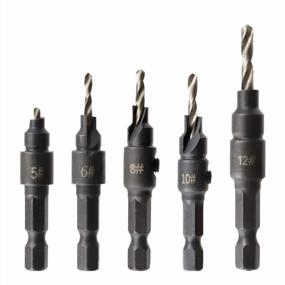 img 2 attached to Enhance Your Woodworking Skills With Xnrtop'S 5-Piece Countersink Drill Bit Set