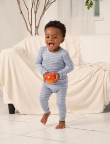 img 1 attached to AVAUMA Toddler Ribbed Pajama Set With Stripe Pattern For Snug Fit Sleepwear, Ideal For Daily Wear
