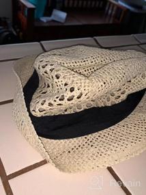 img 8 attached to Women'S Classic Straw Fedora Summer Short Brim Panama Sun Hat
