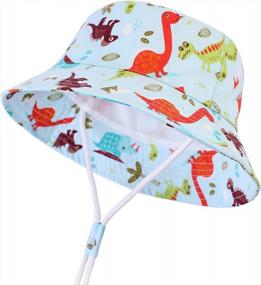 img 4 attached to UV Protection Sun Hat For Kids - LANGZHEN Toddler Boys Girls Wide Brim Summer Play Cotton Bucket Hat With Chin Strap