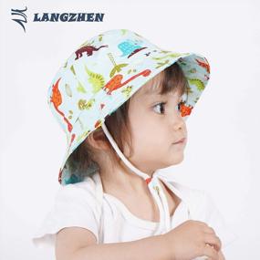 img 2 attached to UV Protection Sun Hat For Kids - LANGZHEN Toddler Boys Girls Wide Brim Summer Play Cotton Bucket Hat With Chin Strap