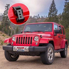 img 1 attached to 🔒 Enhanced Black Stainless Steel Hood Catch Kit For Jeep Wrangler JK JKU 2007-2018, Hood Lock Latch Upgrade, Premium Black Hood Latches