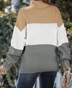 img 2 attached to ZESICA Oversized Chunky Knit Turtleneck Sweater With Batwing Sleeves For Women - Trendy Pullover Jumper Tops